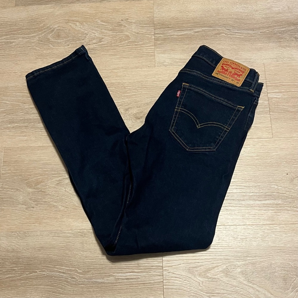 NWOT Levis 506 Straight Leg Jeans Mens 32x34 Dark Indigo Denim
